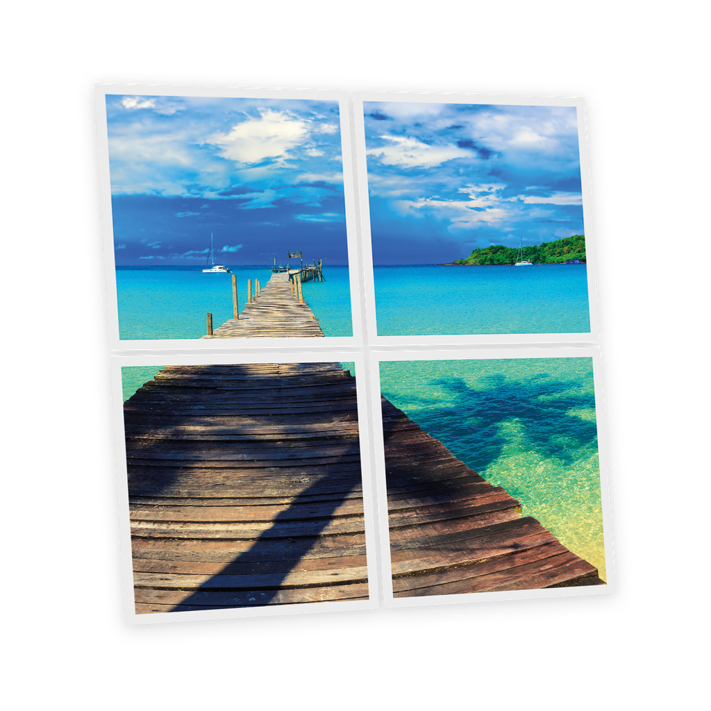 Pack 4 Dalles LED Imprimées - Tropical - 600x600mm - Usinée en France by DELITECH