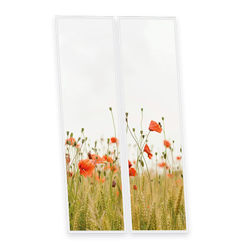 Pack 2 Dalles LED Imprimées - Poppy - 1200x300mm - Usinée en France by DELITECH
