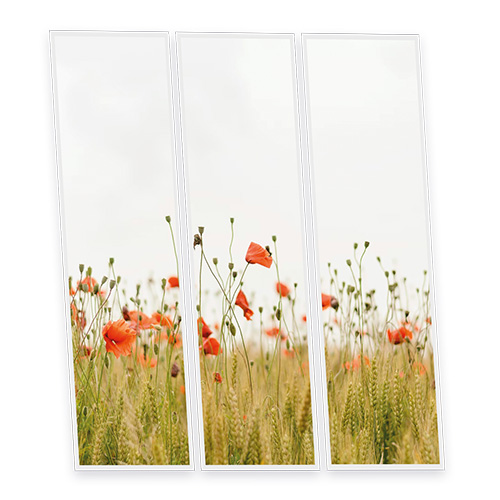 Pack 3 Dalles LED Imprimées - Poppy - 1200x300mm - Usinée en France by DELITECH