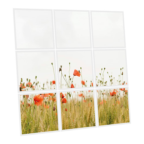 Pack 9 Dalles LED Imprimées - Poppy - 600x600mm - Usinée en France by DELITECH