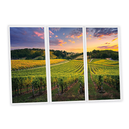 Pack 3 Dalles LED Imprimées - Vineyard - 1200x600mm - Usinée en France by DELITECH