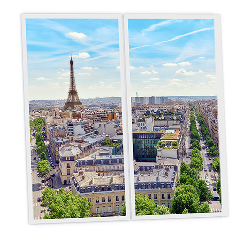 Pack 2 Dalles LED Imprimées - Paris - 1200x600mm - Usinée en France by DELITECH