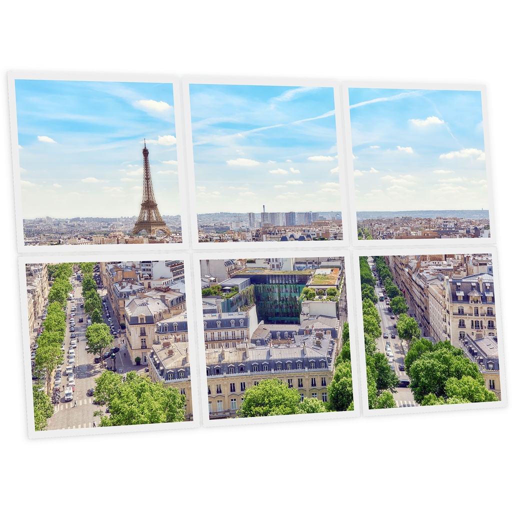 Pack 6 Dalles LED Imprimées - Paris - 600x600mm - Usinée en France by DELITECH