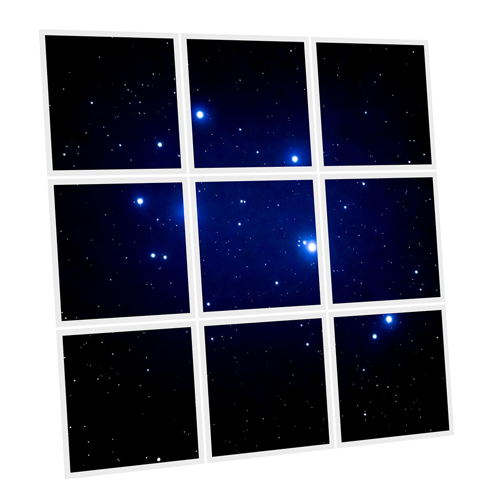 Pack 9 Dalles LED Imprimées - Pleiades - 600x600mm - Usinée en France by DELITECH