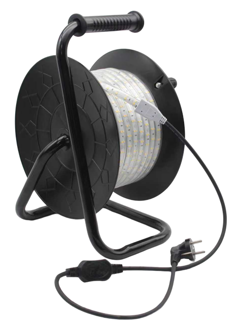 Ruban LED X1 de Chantier avec enrouleur - 100 metres - 500 W - 230 VAC - IP65 - 4000K - 350 lm/m // NE PAS UTILISER //