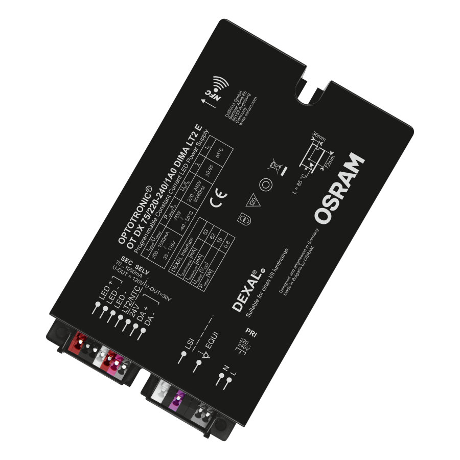 Driver / Alimentation LED CC - OSRAM - OT DX 75/170-240/1A0 DIMA NFC G2 CE 