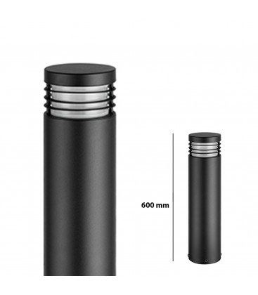 Borne LED Eclairage extérieur avec Grille - Rond - E27 - IP54 - 600mm - DELITECH