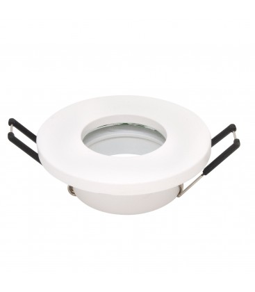 Collerette Support d'encastrement GU10 / MR16 Etanche IP65 - Rond - Blanc