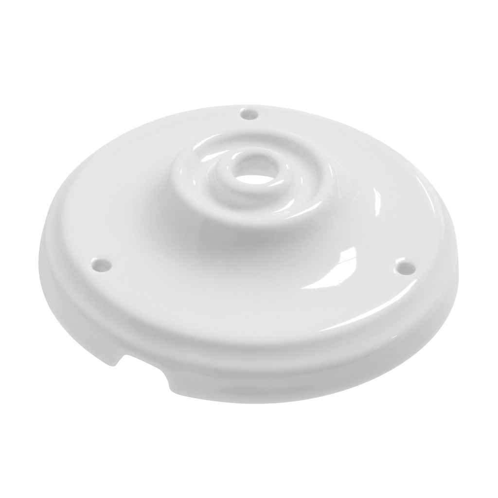 Socle / Pavillon de couleur pour suspension câble textile - Blanc