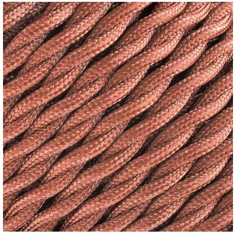 Câble décoration Tressé - 2 x 0,75mm2 - 1 mètre - Marron