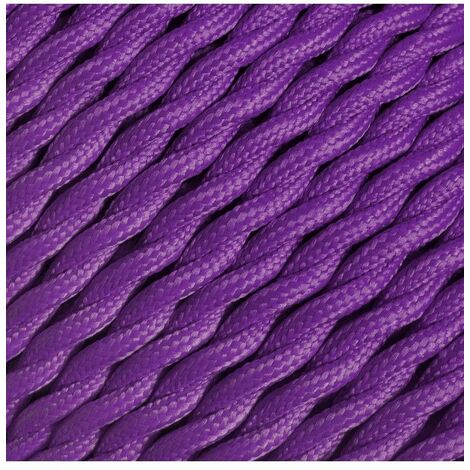 Câble décoration Tressé - 2 x 0,75mm2 - 1 mètre - Violet