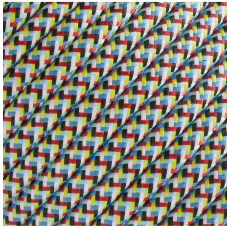 Câble décoration - 2 x 0,75mm2 - 1 mètre - Bleu-vert fantaisie