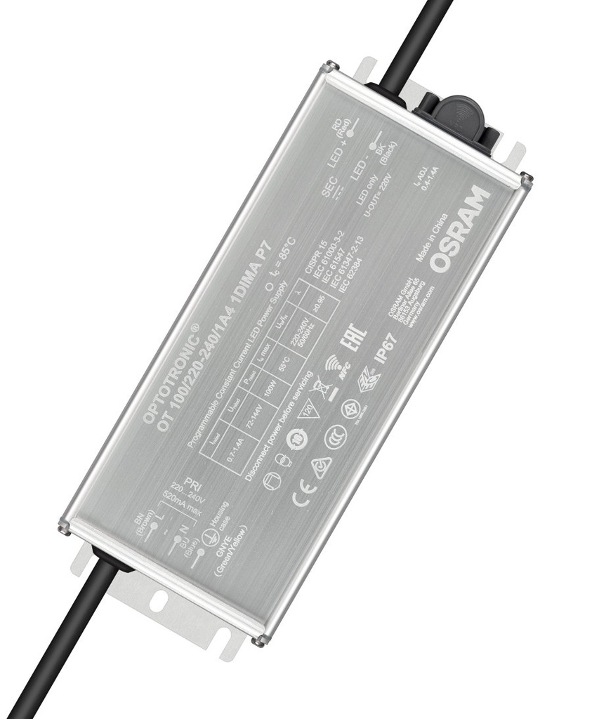 [OSR495036] Driver / Alimentation LED CC - OSRAM - Full Prog - 100W - OT 100/220-240/1A4 1DIMA P7 - 0.7-1.4A