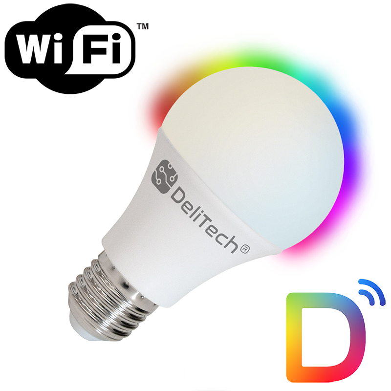Ampoule LED E27 RGB CCT - Connecté WiFi - 10W - DELISMART