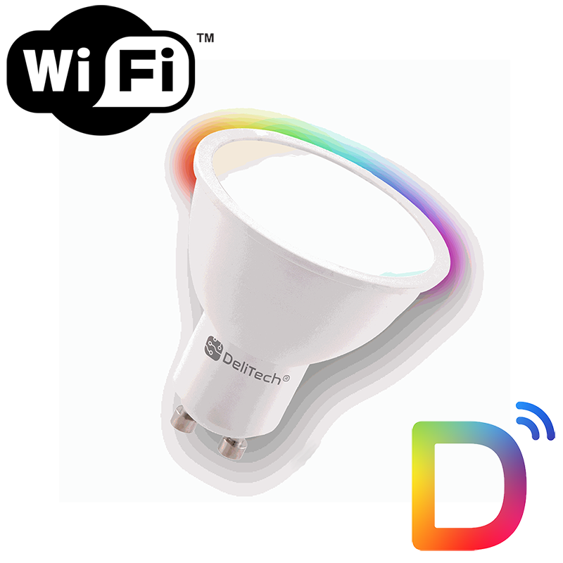 [DSW-GU10-5W-RGBCCT] Ampoule LED GU10 RGB CCT - Connecté WiFi - 5W - DELISMART