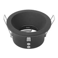 [DILAC2-NORIRD-BLA] Collerette Support Encastrable Non Orientable rond - Noir - IP65 - DeliTech