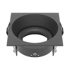 [DILAC2-ORISQ-BLA] Collerette Support Encastrable Orientable Carré - Noir - IP20 - UGR16 - DeliTech