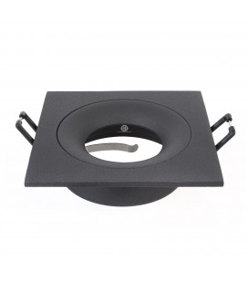 [DILAC2-SE1-SQ-BLA] Collerette Support d'encastrement GU10/MR16 Curve - IP20 - Carré - Noir