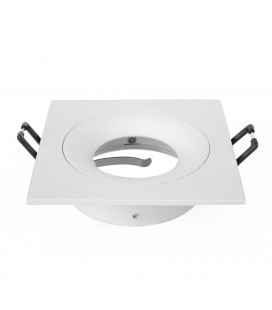 [DILAC2-SE1-SQ-WHI] Collerette Support d'encastrement GU10/MR16 Curve - IP20 - Carré - Blanc