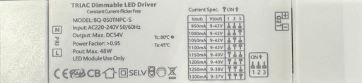 [DILDL-40WTRIAC01] Driver / Alimentation dimmable 40W TRIAC ( BQ-050TNPC-S )