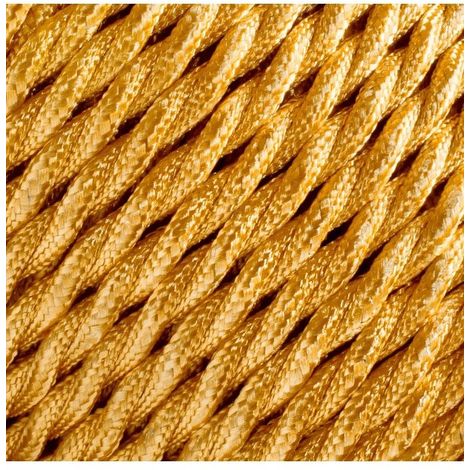 [DILLSC-CATRES-GOLD] Câble décoration Tressé - 2 x 0,75mm2 - 1 mètre - Or