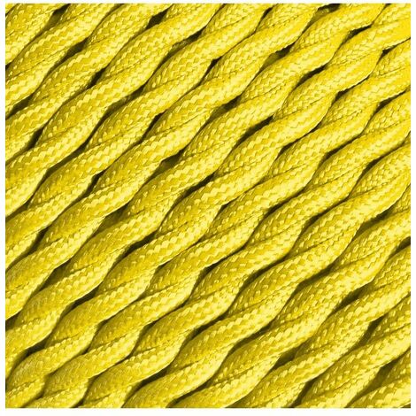 [DILLSC-CATRES-YEL] Câble décoration Tressé - 2 x 0,75mm2 - 1 mètre - Jaune