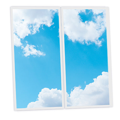 [DT1-CDY-12060-X2] Pack 2 Dalles LED Imprimées - Cloudy - 1200x600mm - Usinée en France by DELITECH