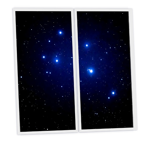 [DT1-PLE-12060-X2] Pack 2 Dalles LED Imprimées - Pleiades - 1200x600mm - Usinée en France by DELITECH