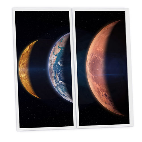 [DT1-PLA-12060-X2] Pack 2 Dalles LED Imprimées - Planets - 1200x600mm - Usinée en France by DELITECH