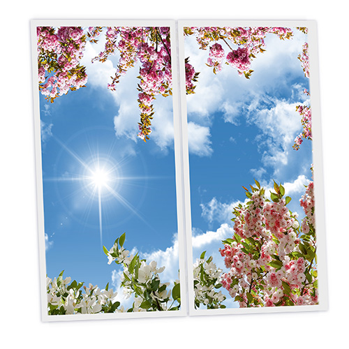 [DT1-FLO-12060-X2] Pack 2 Dalles LED Imprimées - Flowery - 1200x600mm - Usinée en France by DELITECH