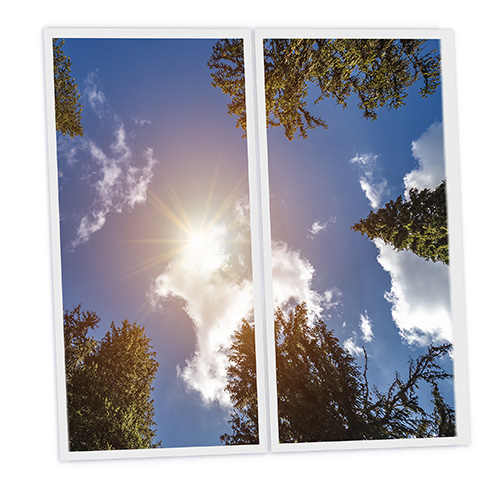 [DT1-DAY-12060-X2] Pack 2 Dalles LED Imprimées - Day - 1200x600mm - Usinée en France by DELITECH