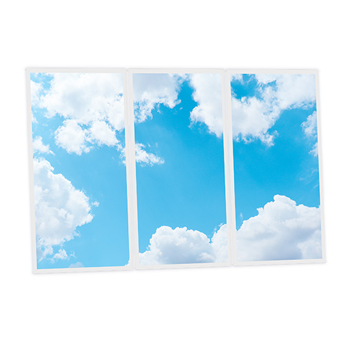 [DT1-CDY-12060-X3] Pack 3 Dalles LED Imprimées - Cloudy - 1200x600mm - Usinée en France by DELITECH