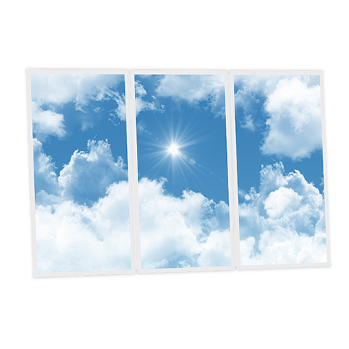 [DT1-SHI-12060-X3] Pack 3 Dalles LED Imprimées - Sunshine - 1200x600mm - Usinée en France by DELITECH