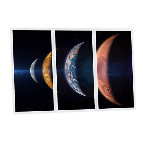 [DT1-PLA-12060-X3] Pack 3 Dalles LED Imprimées - Planets - 1200x600mm - Usinée en France by DELITECH