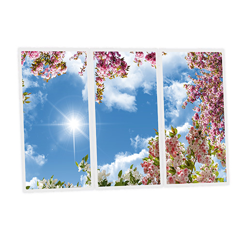 [DT1-FLO-12060-X3] Pack 3 Dalles LED Imprimées - Flowery - 1200x600mm - Usinée en France by DELITECH