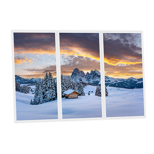 [DT1-SNO-12060-X3] Pack 3 Dalles LED Imprimées - Snow Mountain - 1200x600mm - Usinée en France by DELITECH