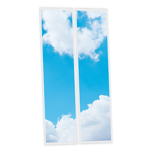 [DT1-CDY-12030-X2] Pack 2 Dalles LED Imprimées - Cloudy - 1200x300mm - Usinée en France by DELITECH