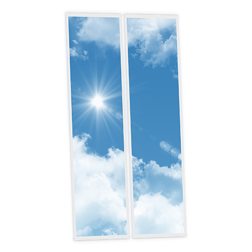 [DT1-SHI-12030-X2] Pack 2 Dalles LED Imprimées - Sunshine - 1200x300mm - Usinée en France by DELITECH