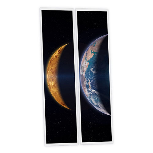 [DT1-PLA-12030-X2] Pack 2 Dalles LED Imprimées - Planets - 1200x300mm - Usinée en France by DELITECH