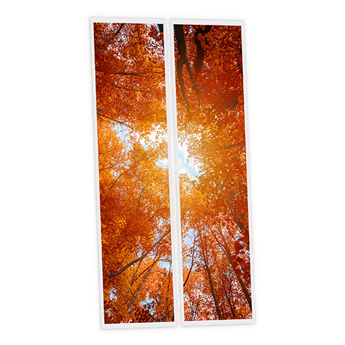 [DT1-RED-12030-X2] Pack 2 Dalles LED Imprimées - Red tree - 1200x300mm - Usinée en France by DELITECH