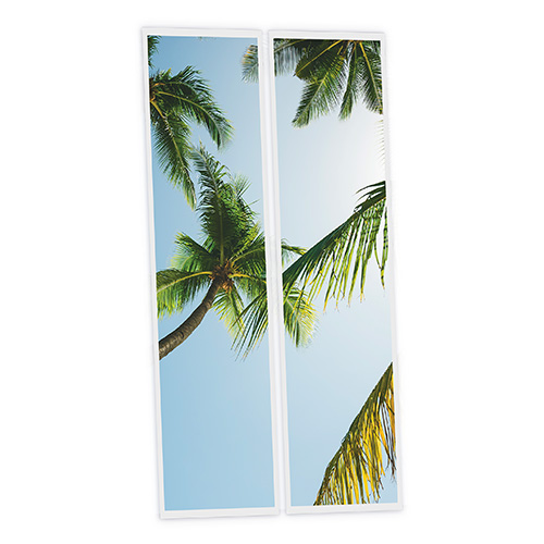 [DT1-PAL-12030-X2] Pack 2 Dalles LED Imprimées - Palm - 1200x300mm - Usinée en France by DELITECH