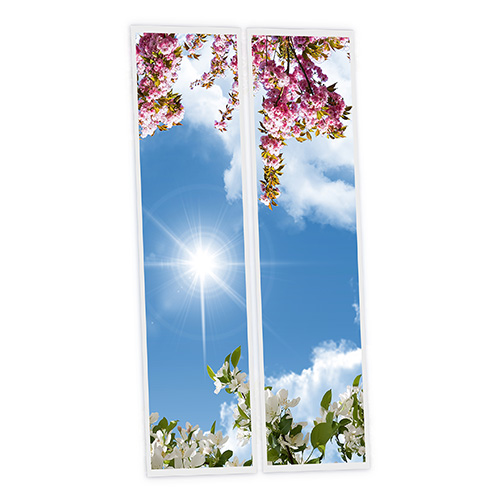 [DT1-FLO-12030-X2] Pack 2 Dalles LED Imprimées - Flowery - 1200x300mm - Usinée en France by DELITECH