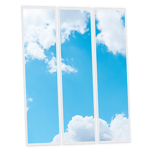 [DT1-CDY-12030-X3] Pack 3 Dalles LED Imprimées - Cloudy - 1200x300mm - Usinée en France by DELITECH