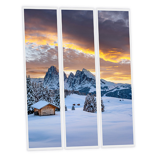 [DT1-SNO-12030-X3] Pack 3 Dalles LED Imprimées - Snow Mountain - 1200x300mm - Usinée en France by DELITECH