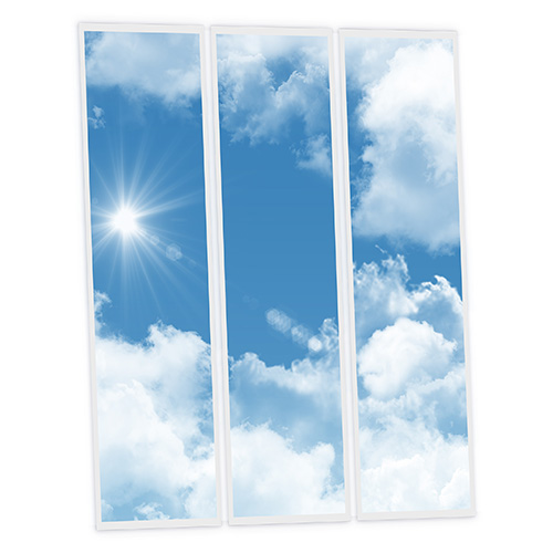 [DT1-SHI-12030-X3] Pack 3 Dalles LED Imprimées - Sunshine - 1200x300mm - Usinée en France by DELITECH