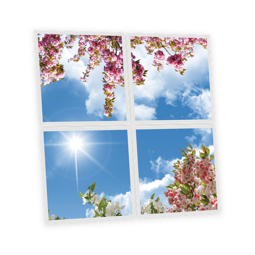 [DT1-FLO-6060-X4] Pack 4 Dalles LED Imprimées - Flowery - 600x600mm - Usinée en France by DELITECH