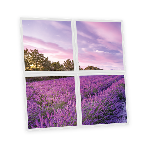 [DT1-LAV-6060-X4] Pack 4 Dalles LED Imprimées - Lavender - 600x600mm - Usinée en France by DELITECH