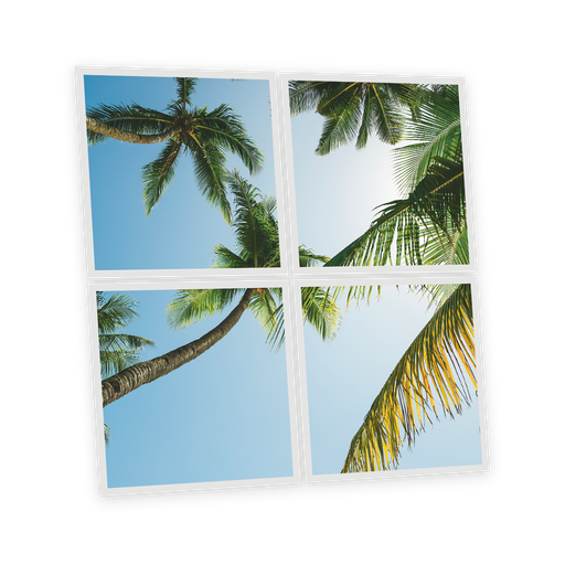 [DT1-PAL-6060-X4] Pack 4 Dalles LED Imprimées - Palm - 600x600mm - Usinée en France by DELITECH