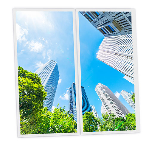 [DT1-ASI-12060-X2] Pack 2 Dalles LED Imprimées - Asia - 1200x600mm - Usinée en France by DELITECH