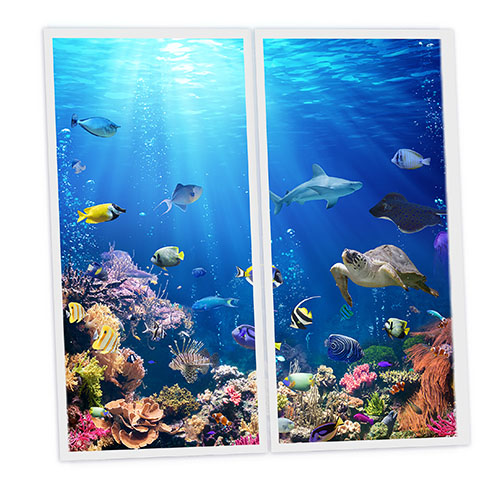 [DT1-SEA-12060-X2] Pack 2 Dalles LED Imprimées - Sea - 1200x600mm - Usinée en France by DELITECH